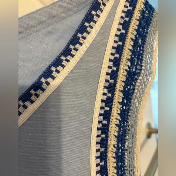 Free People Embroidered Blue Swing Tank - Picture 4 of 7